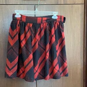 Joie Red and Black Checkered Skirt